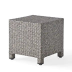 3-Piece Wicker Swivel Chat Set 2 Club Chairs 1 Table with Cushions for 2 People