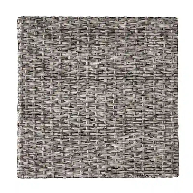3-Piece Wicker Swivel Chat Set 2 Club Chairs 1 Table with Cushions for 2 People