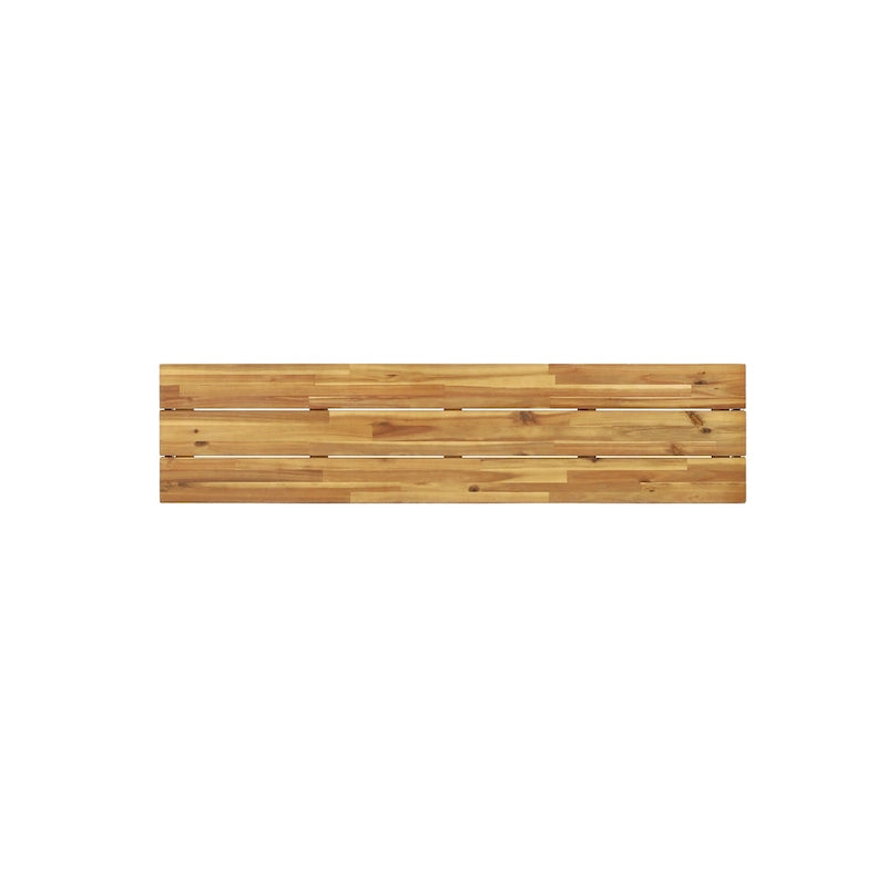 Lindsey Acacia Wood and Iron Outdoor Dining Bench by Christopher Knight Home