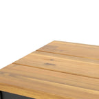 Lindsey Acacia Wood and Iron Outdoor Dining Bench by Christopher Knight Home