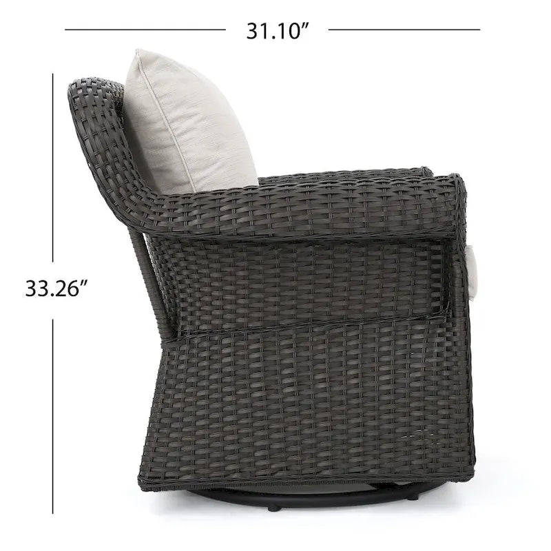 Amaya Outdoor Wicker Swivel Rocking Chair with Cushion (Set of 4) by Christopher Knight Home