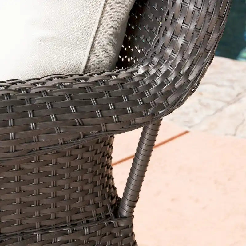 Amaya Outdoor Wicker Swivel Rocking Chair with Cushion (Set of 4) by Christopher Knight Home