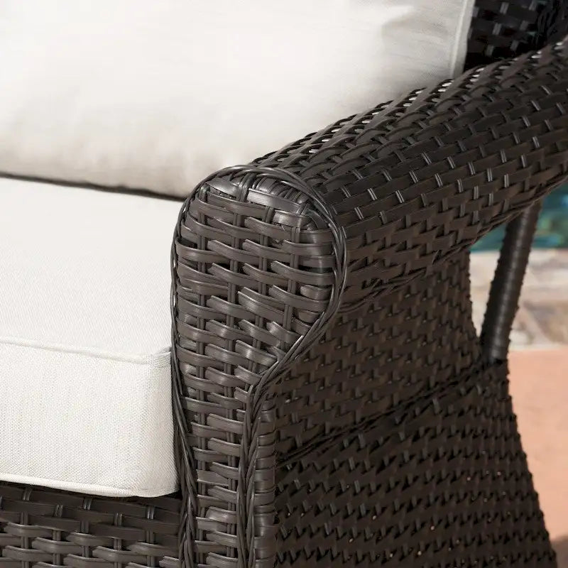 Amaya Outdoor Wicker Swivel Rocking Chair with Cushion (Set of 4) by Christopher Knight Home