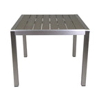 5-Piece Patio Dining Set for 4 People Gray Faux Wood Table Wicker Chairs