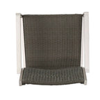 5-Piece Patio Dining Set for 4 People Gray Faux Wood Table Wicker Chairs