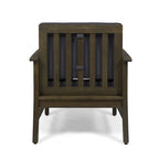 4-Piece Acacia Wood Club Chair Set Gray Frame with Cushions for 4 People