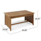 Acacia Wood Outdoor Coffee Table Rectangular