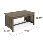 Acacia Wood Outdoor Coffee Table Rectangular