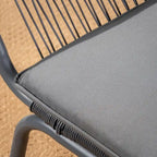 3-Piece Wicker Chat Set Gray/White 2 Chairs 1 Glass Table for 2 People