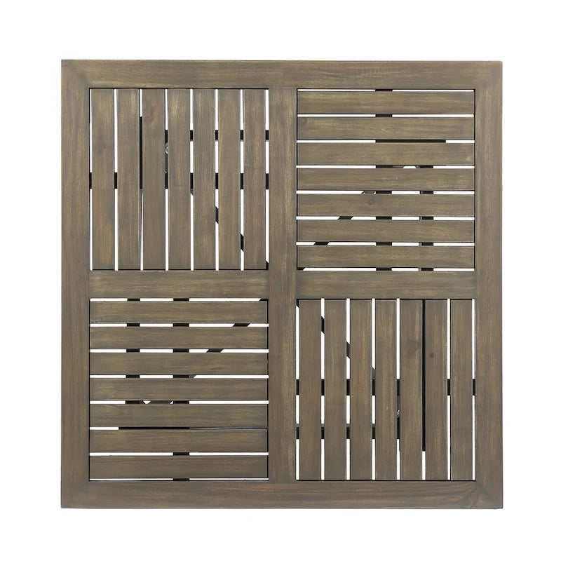 5-Piece Patio Dining Set for 4 People Acacia Wood Table Wicker Chairs