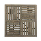 5-Piece Patio Dining Set for 4 People Acacia Wood Table Wicker Chairs