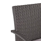 5-Piece Patio Dining Set for 4 People Acacia Wood Table Wicker Chairs