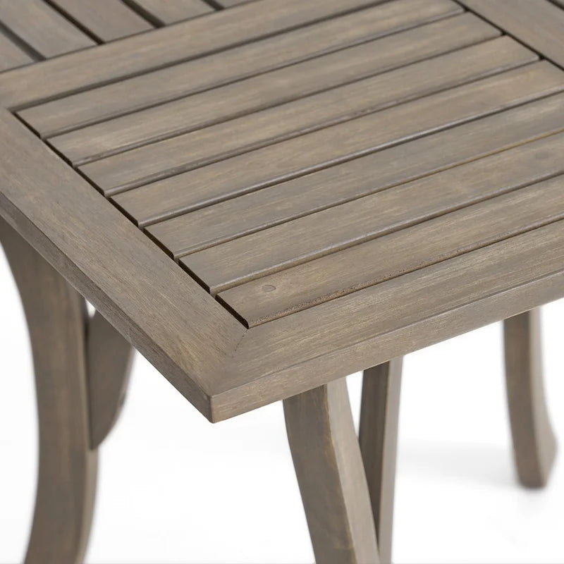 5-Piece Patio Dining Set for 4 People Acacia Wood Table Wicker Chairs