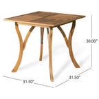 5-Piece Patio Dining Set for 4 People Acacia Wood Table Wicker Chairs