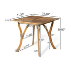 5-Piece Patio Dining Set for 4 People Acacia Wood Table Wicker Chairs