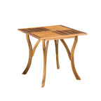 5-Piece Patio Dining Set for 4 People Acacia Wood Table Wicker Chairs