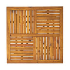 5-Piece Patio Dining Set for 4 People Acacia Wood Table Wicker Chairs