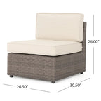 12-Piece PE Wicker Sofa Set Brown with Cushions 2 Ends 6 Armless 2 Corners 2 Tables
