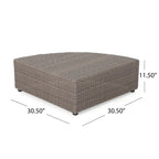 12-Piece PE Wicker Sofa Set Brown with Cushions 2 Ends 6 Armless 2 Corners 2 Tables