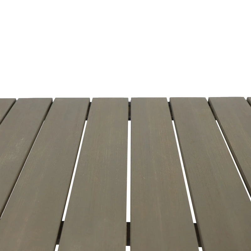 Acacia Wood Bar Table Teak/Gray with Black Iron Frame Industrial Style