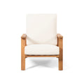 Acacia Wood Adirondack Club Chair with Cushion Contemporary Design