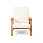 Acacia Wood Adirondack Club Chair with Cushion Contemporary Design