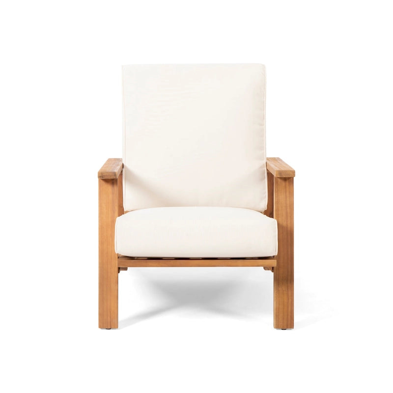 Paloma Acacia Wood Outdoor Club Chair with Cushion by Christopher Knight Home