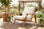 Acacia Wood Adirondack Club Chair with Cushion Contemporary Design