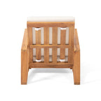 Acacia Wood Adirondack Club Chair with Cushion Contemporary Design
