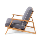 Acacia Wood Adirondack Club Chair with Cushion Contemporary Design