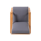 Acacia Wood Adirondack Club Chair with Cushion Contemporary Design
