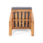 Acacia Wood Adirondack Club Chair with Cushion Contemporary Design
