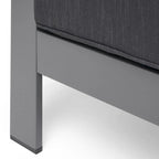 6-Piece Aluminum Chat Set Gray with Dark Gray Cushions for 5 People 1 Sofa 2 Chairs 3 Tables