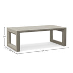 Aluminum Patio Cocktail Table Dark Gray Plank Design with Adjustable Levelers