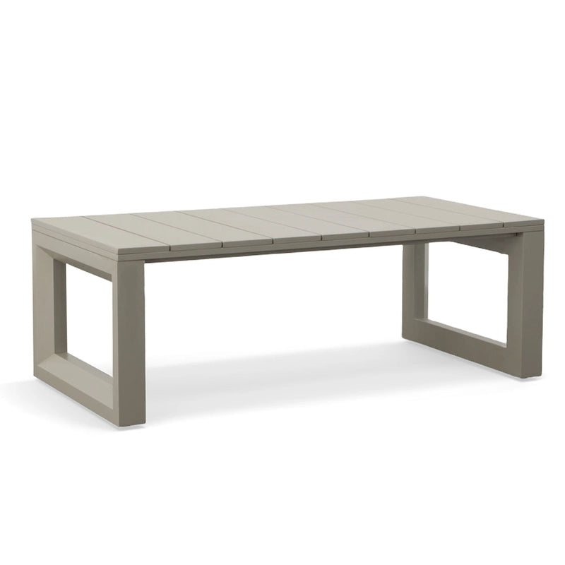 Aluminum Patio Cocktail Table Dark Gray Plank Design with Adjustable Levelers