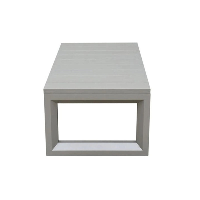 Aluminum Patio Cocktail Table Dark Gray Plank Design with Adjustable Levelers
