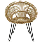 3-Piece Wicker Bistro Set Black Aluminum Frame 2 Round Chairs 1 Table