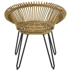 3-Piece Wicker Bistro Set Black Aluminum Frame 2 Round Chairs 1 Table