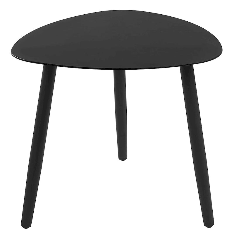 3-Piece Wicker Bistro Set Black Aluminum Frame 2 Round Chairs 1 Table