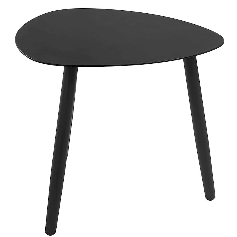 3-Piece Wicker Bistro Set Black Aluminum Frame 2 Round Chairs 1 Table