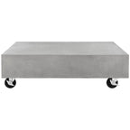 Square Concrete Coffee Table Modern with Casters 31.5x31.5 inches