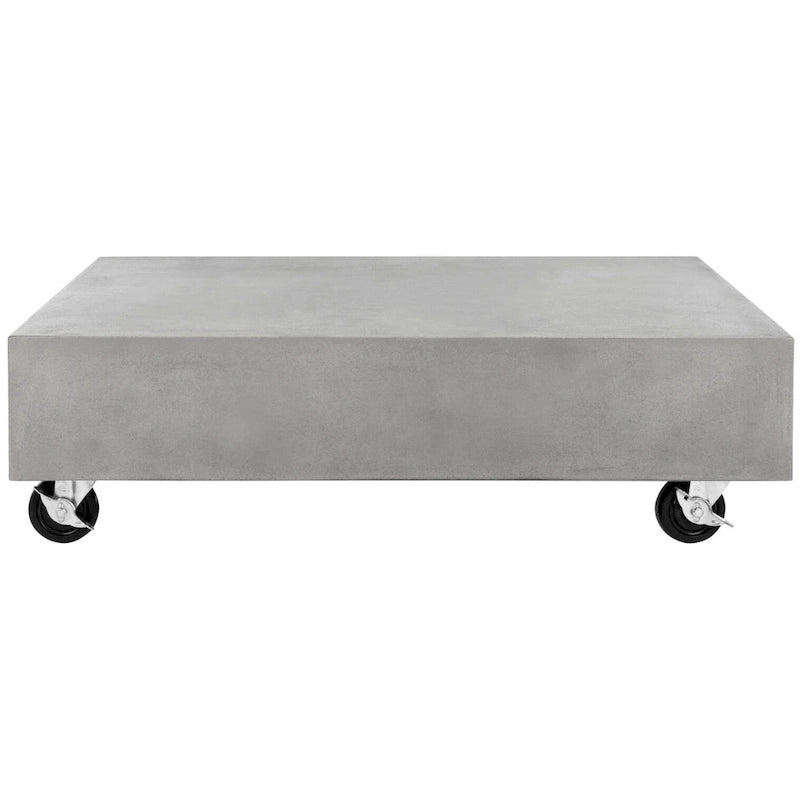 Square Concrete Coffee Table Modern with Casters 31.5x31.5 inches