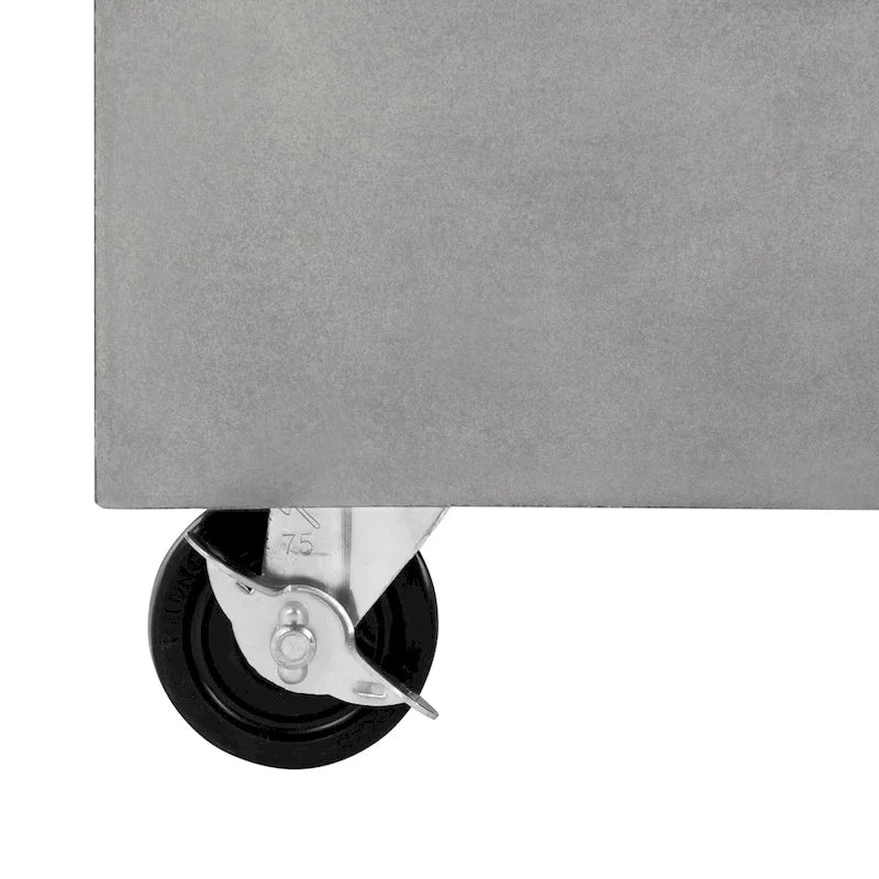 Square Concrete Coffee Table Modern with Casters 31.5x31.5 inches