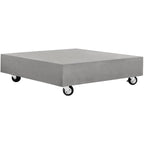 Square Concrete Coffee Table Modern with Casters 31.5x31.5 inches