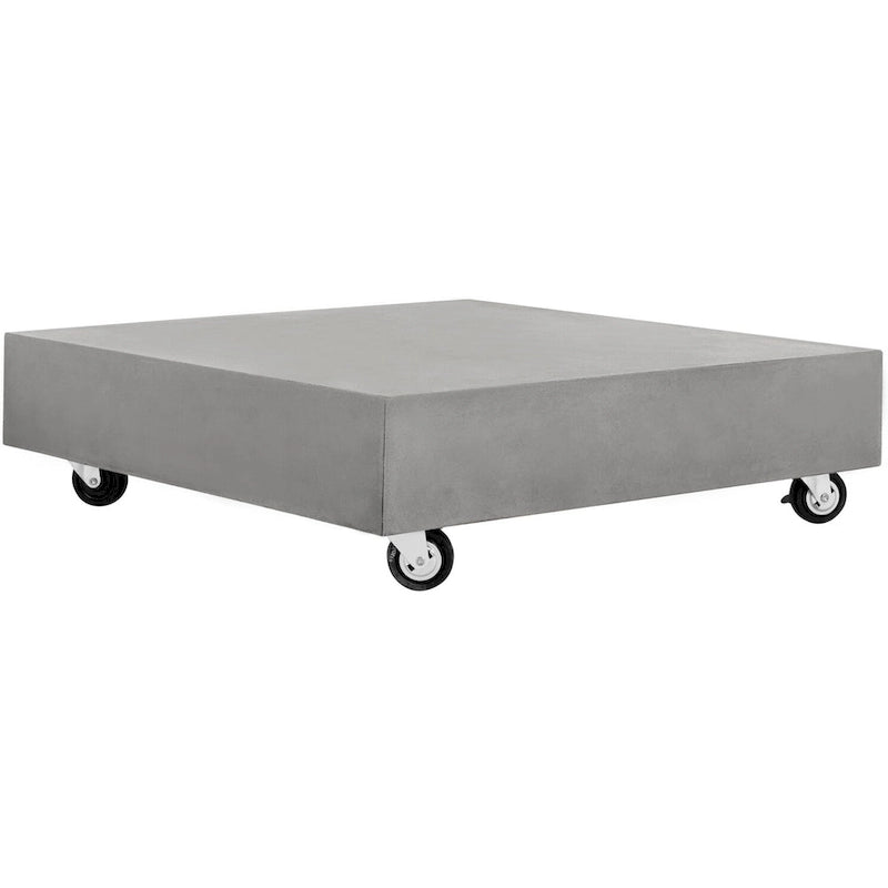 Square Concrete Coffee Table Modern with Casters 31.5x31.5 inches