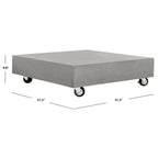 Square Concrete Coffee Table Modern with Casters 31.5x31.5 inches