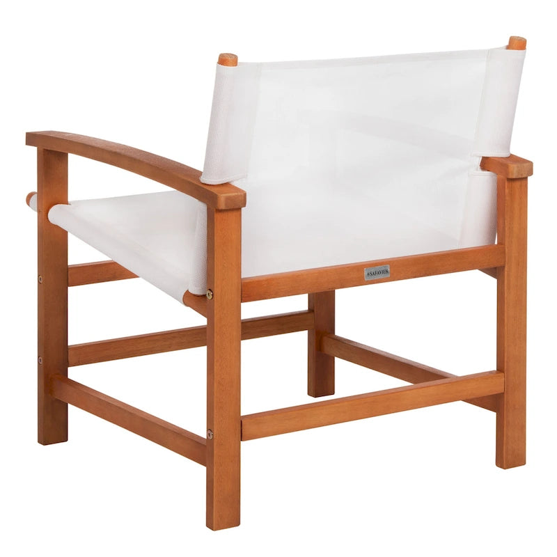 5-Piece Eucalyptus Wood Patio Dining Set for 4 People 4 Armchairs 1 Table