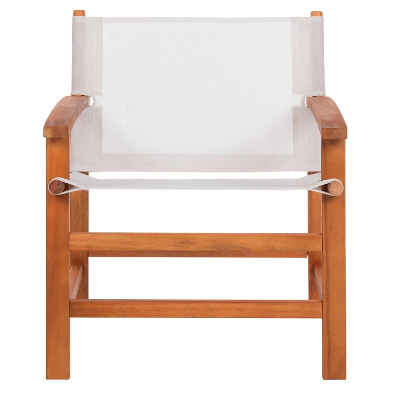 5-Piece Eucalyptus Wood Patio Dining Set for 4 People 4 Armchairs 1 Table