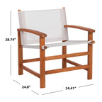 5-Piece Eucalyptus Wood Patio Dining Set for 4 People 4 Armchairs 1 Table