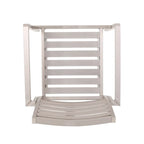 5-Piece Aluminum Dining Set Silver for 4 People Faux Wood Table 4 Chairs